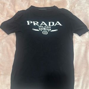 Prada black sweater short sleeve shirt